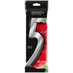 5 Gum Watermelon Prism Sugarfree Chewing Gum, 15-Stick Pack (Pack of 3) image