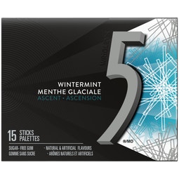 5 Gum Wintermint Ascent Sugarfree Chewing Gum, 15-Stick Pack image