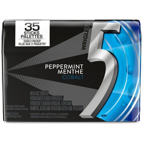Gomme sans sucre 5 Cobalt Menthe, méga format, 35 palettes
